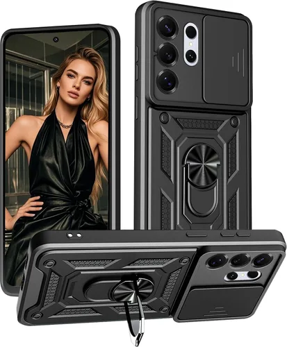 Miniatura 11 de Ysnzaq for Samsung Galaxy S26 Case, Built in Sliding Camera Lens Cover & Ring Holder Stand, Military Grade Shockproof Protective Phone Case for