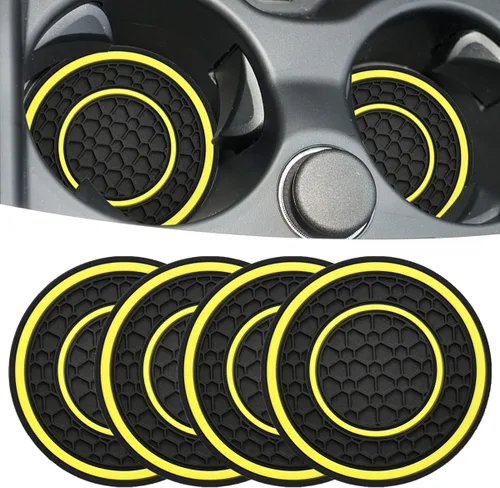 Miniatura 20 de Posavasos para automóvil, universales, impermeables, antideslizantes, portavasos a prueba de filtraciones, accesorios para el interior del Negro