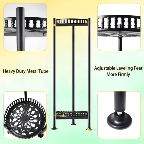 Miniatura 5 de LUBORN Soporte para plantas para interiores y exteriores, soportes para plantas de 30 pulgadas de alto, soporte de metal de 2 niveles, soporte