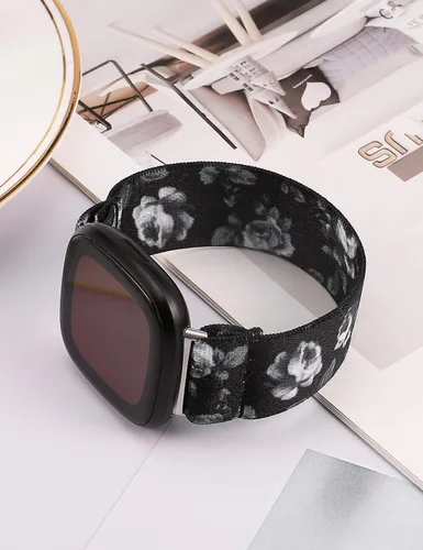 Miniatura 3 de TOYOUTHS Compatible con Fitbit Sense/Sense 2 Band/Versa 3/Versa 4 Bandas para mujeres y hombres, correa de tela de nailon elástica de repuesto