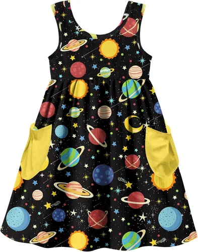 Miniatura 28 de Vieille Vestido sin mangas para niñas pequeñas, lindo vestido de verano con bolsillo, 2-7 años