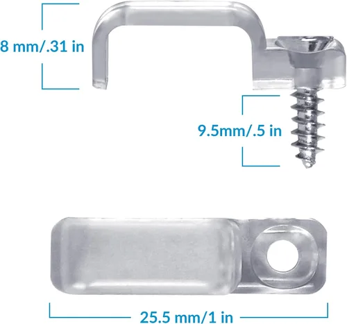 Miniatura 6 de Litcessory Clip de montaje para tira de luz Philips HUE Lightstrip - Paquete de 50 unidades, transparente, fuerte, extraíble, incluye tornillos