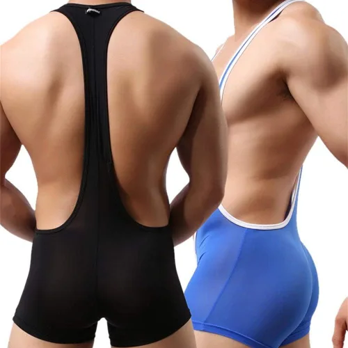 Miniatura 2 de DJF Jockstrap - Leotardo de tanga de lucha libre para hombre, sexy, sin espalda, elástico, sedoso, liso, ropa