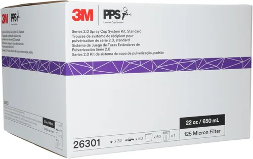 Miniatura 17 de 3M PPS 2.0 Kit de taza, tapas y forros para pistola pulverizadora, 26301, estándar, 22 onzas, filtro de 125 micrones, uso para automóviles, muebles