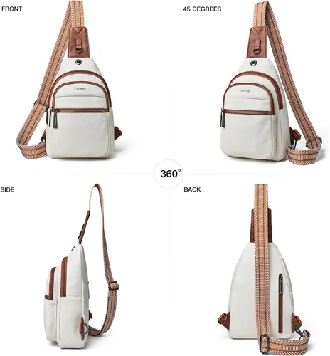 Miniatura 7 de Sling Bag For Women Faux Leather Small Casual Daypack Backpack Fanny Pack Crossbody Chest Bags Purse