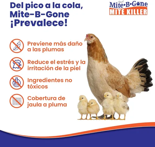 Miniatura 6 de Mite-B-Gone - Tratamiento a base de plantas para humanos, polvo, pollo, pájaros, alfombras y ratas en hogares, muebles y ropa de cama, seguro