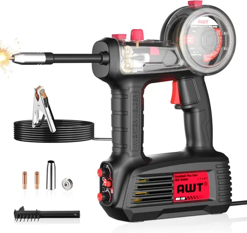 Miniatura 14 de AWT - Soldadora MIG de 140 A con núcleo fundente, máquina de soldadura con varilla y TIG con elevación 3 en 1, de 110 V con inversor IGBT Synergy