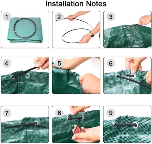 Miniatura 4 de IME Bolsa de hojas de césped reutilizable para jardinería, 272L, verde, 1 unidad