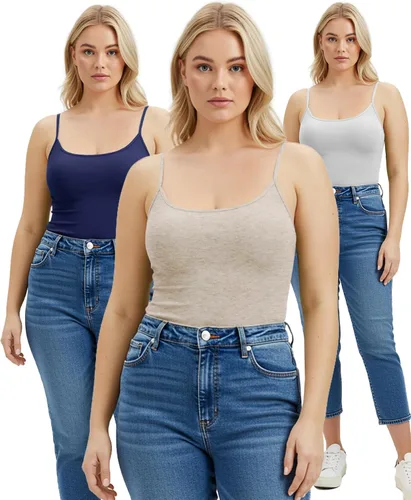 Miniatura 158 de Emmalise Camisola larga casual básica para mujer, con tirantes ajustables, top en capas