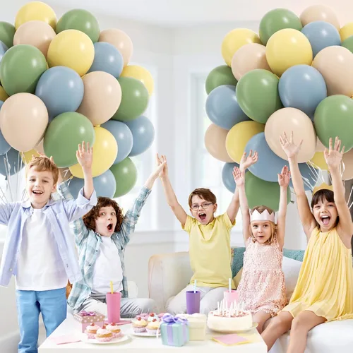 Miniatura 5 de 60 globos de 12 pulgadas, color verde salvia, azul polvoriento y amarillo pastel, globos de color azul nude y verde para baby shower, boda, Azul