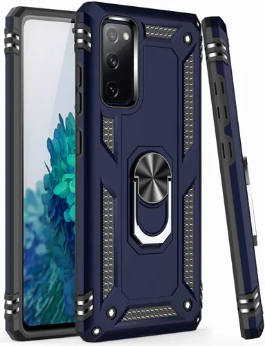 Miniatura 5 de LUMARKE Funda para Galaxy S20 FE con protector de pantalla, supera los 16 pies, probada en caídas, de grado militar, con soporte de anillo Azul
