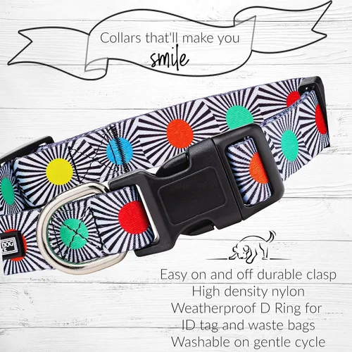 Miniatura 37 de Lucky Love Dog - Collar de perro ajustable con hebilla de fácil clic para los grandes, duradero y cómodo para perros machos y hembras, collar