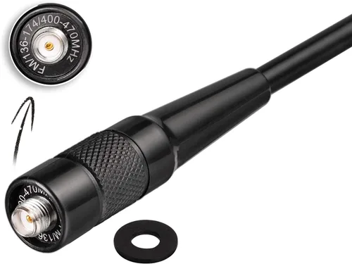 Miniatura 8 de Bingfu Antena de radio de doble banda VHF UHF 136-174MHz 400-470MHz Radio de dos vías Walkie Talkie Antena flexible de látigo SMA hembra para radios