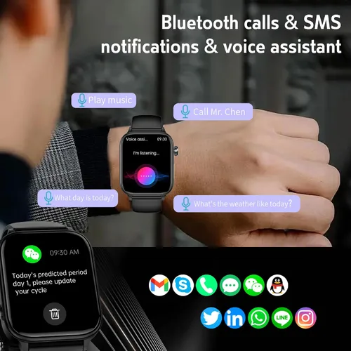 Miniatura 6 de Reloj inteligente para mujeres y hombres (respuesta/dial) reloj inteligente IPS de 1.96 pulgadas, frecuencia cardíaca 24/7, oxígeno en sangre