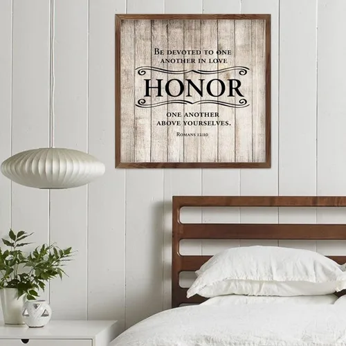 Miniatura 3 de Letrero de madera con marco de 7 x 7 pulgadas, letrero de madera con marco para colgar en la pared con marco de madera con marco para decoración