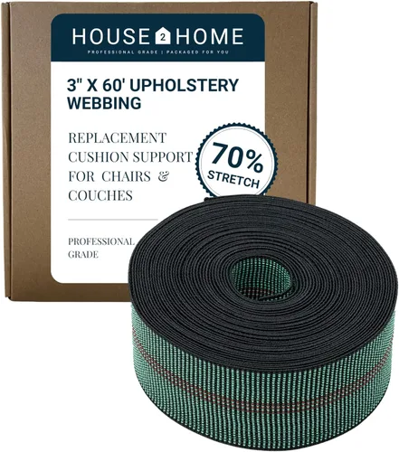 Miniatura 10 de House2Home Correas para sillas de césped y muebles, correas de tapicería para reparar soportes de sofá para cojines caídos, rollo de 3 pulgadas