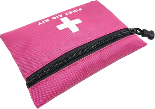 Miniatura 4 de Bolsa roja de primeros auxilios de emergencia, pequeña bolsa vacía de rescate de viaje para almacenamiento de primeros auxilios, bolsillo para rosa