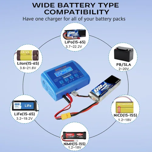 Miniatura 2 de B6 AC Lipo Balance Cargador con 80W Fuente de Alimentación para 1S 2S 3S-6S LiPo Lilon Life Lifepo4 NiCd NiMh Pb RC Batería