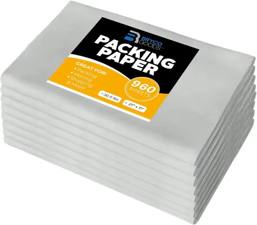 Miniatura 10 de Bryco Goods Hojas de papel de embalaje de papel de periódico para mudanzas, 10 libras, 320 hojas de papel de periódico, envoltura y protección