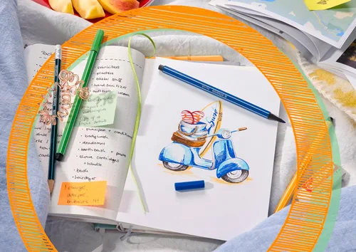 Miniatura 4 de STABILO Pen 68 - Bolígrafo con punta de fieltro de calidad premium, cartera de 6 colores de neón Colores surtidos