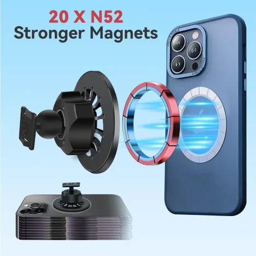 Miniatura 5 de BEERTE Soporte de teléfono de coche para BMW X5 X6 X7 Soporte de teléfono de coche giratorio de 360° ajustable fuerte soporte magnético para todos