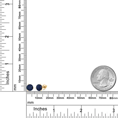 Miniatura 105 de Gem Stone King Aretes de Martini de oro amarillo de 14 quilates Aretes de tuerca de 3 puntas para mujeres y hombres Redondos de 0.236 pulgadas