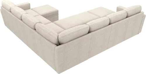 Miniatura 7 de HONBAY Sofá seccional modular con cama extraíble, sofá cama con forma de U extraíble con secciones de almacenamiento para sala de estar - Beige