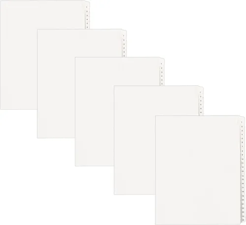 Avery 1-25 divisores legales para carpetas de 3 anillas, juegos de 25 pestañas, estilo Allstate, 5 juegos de separadores de carpetas (24761)