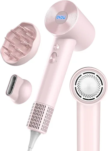 OSOU Secador de pelo con difusor para cabello rizado, secador de pelo iónico negativo, secadora de alta velocidad con motor sin escobillas de 110,