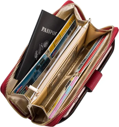 Miniatura 3 de Cartera de pulsera para mujer con soporte para teléfono celular con cremallera alrededor del bolso