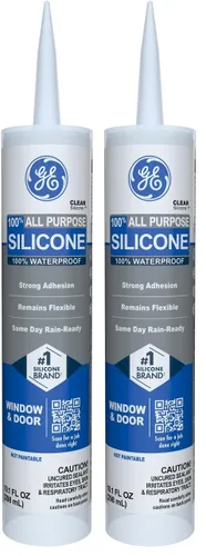 Miniatura 10 de GE Calafateo de silicona multiusos, transparente, cartucho de 10 onzas líquidas, paquete de 12 – Sellador de silicona 100% impermeable, adherencia