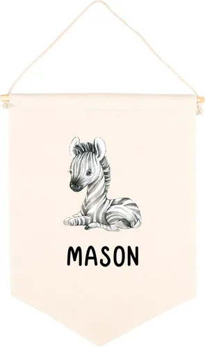 Miniatura 23 de Andaz Press Cartel de lienzo colgante – Tapiz de alfabeto y animales para colgar en la pared para bebé niña y niño, decoración de pared de guardería