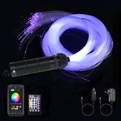 AZIMOM Uso del automóvil 6W RGBW 550pcs 0.03in 13.1ft Luces de fibra óptica Starlight Kit de luz de techo Kit de luz de techo Resplandor final Cable