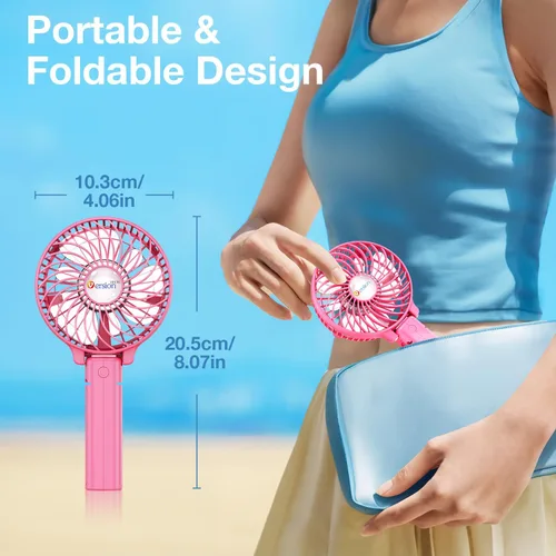 Miniatura 7 de VersionTECH. Ventilador portátil de mano, potente+duradero+4000mAh+plegable 180°, mini ventiladores de mesa con USB recargable operado por batería