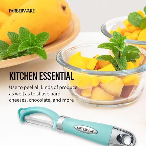 Miniatura 3 de Farberware Euro Peeler, un esencial de cocina para pelar rápida y fácilmente productos, chocolate, quesos y más, cuenta con agujero para colgar