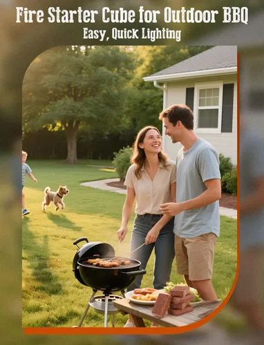 Miniatura 2 de E500 Arrancador de fuego, cuadrados para barbacoa, fogata, chimenea, estufa de leña, chimenea, hoguera, parrilla, 32 cubos para uso en interiores