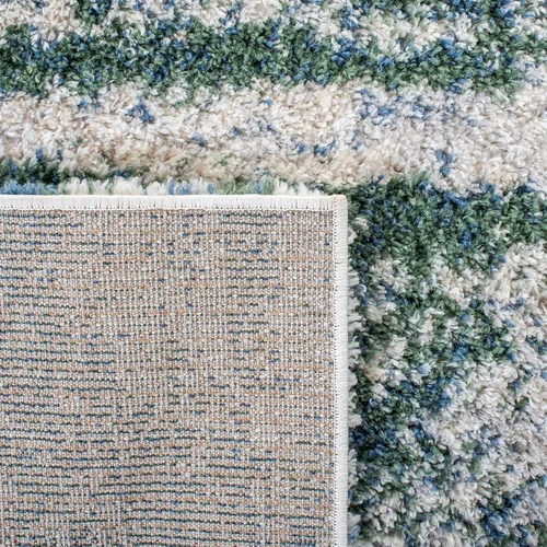 Miniatura 8 de SAFAVIEH Berber Shag Collection - Alfombra de pasillo, 2 x 12 pies, verde y beige, no desprende pelusa y fácil de limpiar, ideal para pasillo