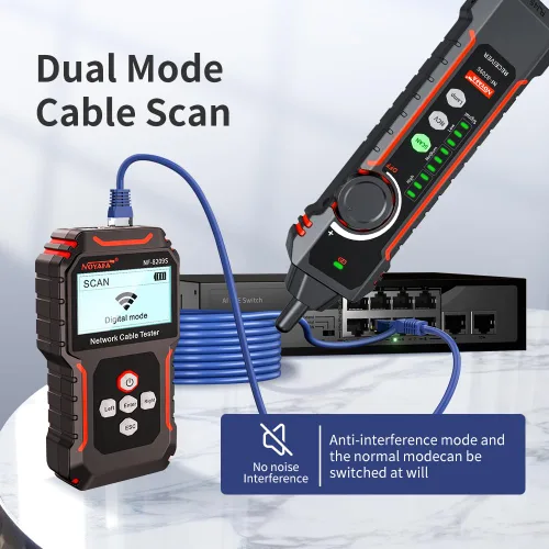 Miniatura 3 de NOYAFA NF-8209S Probador de Cables de Red Avanzado Actualizado con PoE y NCV, Prueba de Longitud de Cable, Parpadeo de Puerto, Rastreador de Cables