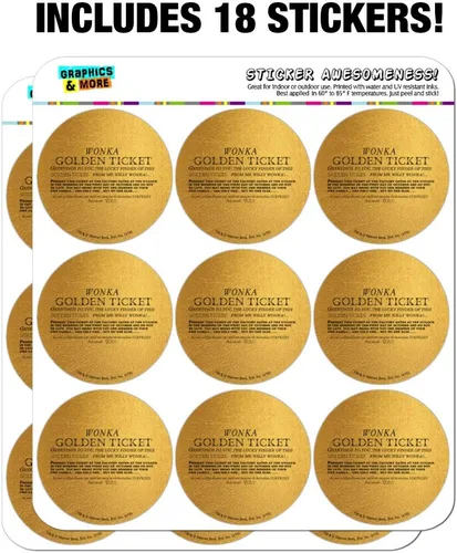 Miniatura 3 de Willy Wonka and The Chocolate Factory - Calendario de boletos dorados para álbumes de recortes, calcomanías para manualidades