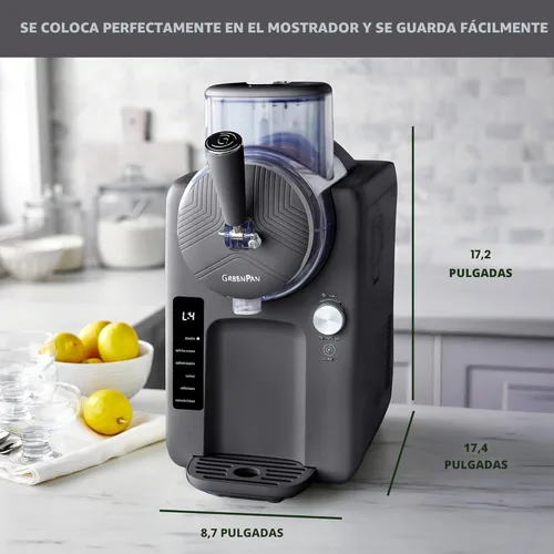Miniatura 9 de GreenPan Frost Máquina para Hacer Helado y Máquina de Slushie, Servicio Suave, Sorbete, Margaritas, Batidos, Yogur Congelado, Sin Necesidad