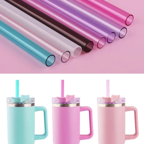 Miniatura 5 de Popote de repuesto compatible con Stanley Quencher de 40 oz, 30 oz Tumbler, popotes reutilizables extra largos de 12 pulgadas de plástico para vaso