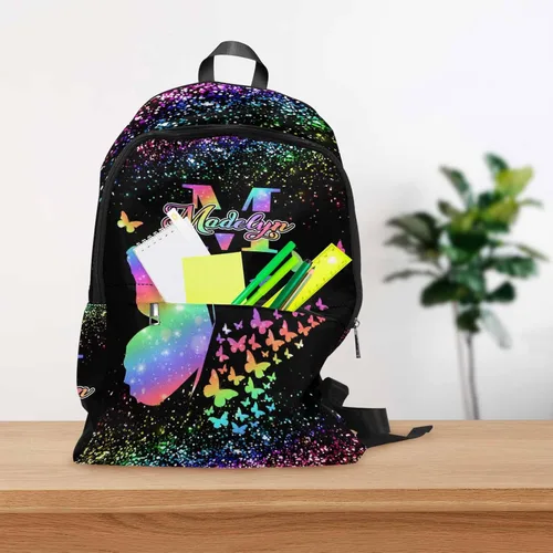 Miniatura 216 de Texto personalizado Elefante desgaste gafas mochila mochila mochila casual Daypack bolsa para mamá niñas, color86-4, Mochilas Daypack