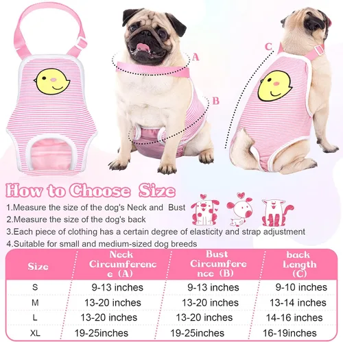 Miniatura 3 de Nuanchu 3 piezas de pañales sanitarios para perras con tirantes ajustables, pañales lavables y reutilizables para perros pequeños, medianos