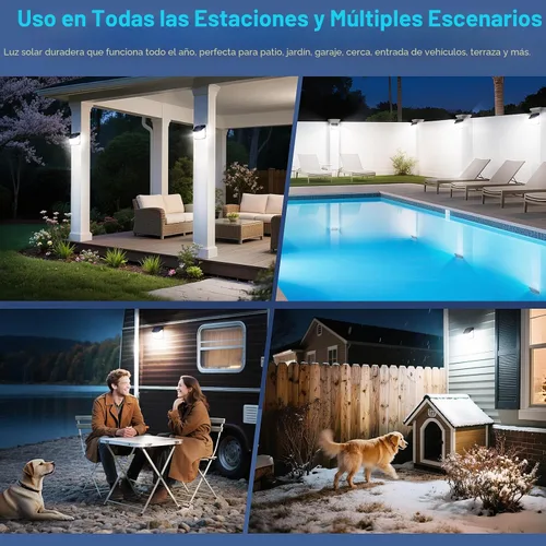 Miniatura 7 de Claoner - Luces solares con sensor de movimiento [128 LED/4 paquetes], luces para exterior con 3 modos de iluminación con 270° de angulo