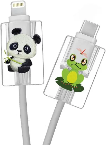 Miniatura 6 de FINCIBO Juego de 2 fundas protectoras para el cabezal de carga de cables, protectores de cable de carga, bonitos protectores de cable para cable