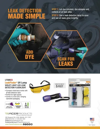 Miniatura 3 de LF021 Kit de Detección de Fugas de Refrigerante de Fluidos Automotrices y Aire Acondicionado - 1 oz de Tinte Detector de Fugas A/C a Base de Aceite