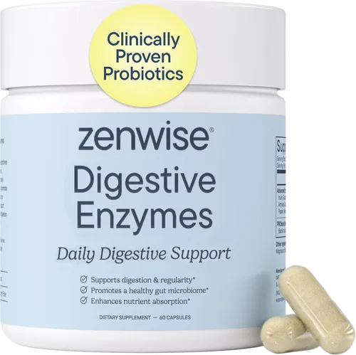Zenwise - Enzimas múltiples con probióticos y prebióticos para la salud digestiva y alivio de la hinchazón en mujeres y hombres, con bromelina y