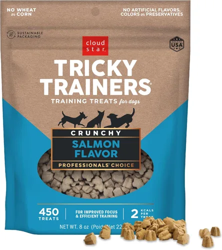 Miniatura 7 de Cloud Star Tricky Trainers Crunchy Dog Training Treats Bolsa de 8 onzas, sabor cheddar, ayuda de comportamiento bajo en calorías con 450 golosinas