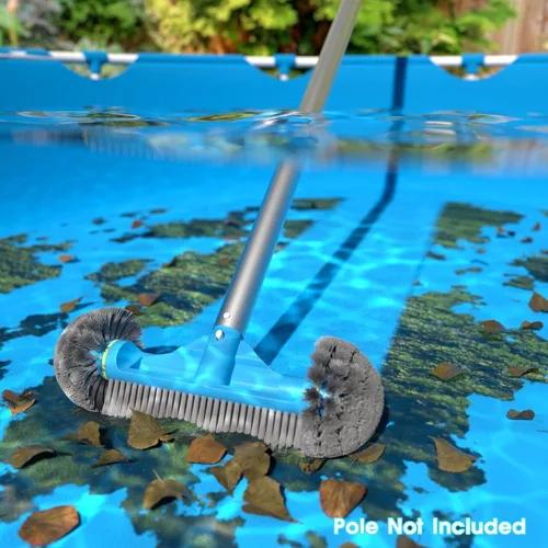 Miniatura 6 de TidyMister Cabezal de cepillo de piscina de extremo redondo de 12.5 pulgadas, limpieza de paredes, azulejos y escalones, cerdas de nailon