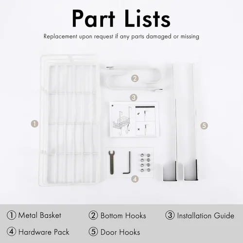 Miniatura 9 de KES Colgador para tabla de planchar sobre la puerta, soporte para patas en T, para 1 3/8" puerta, soporte de hierro de metal blanco, HIR500A-WH